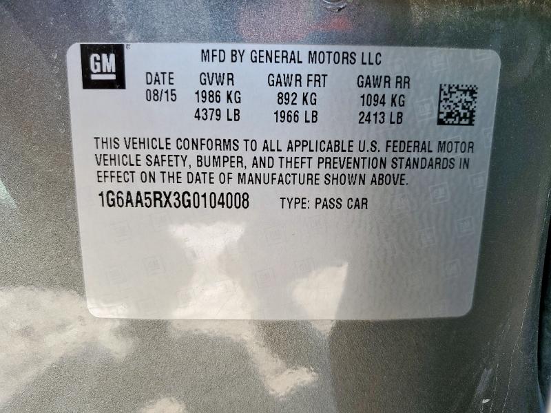 2016 CADILLAC ATS 1G6AA5RX3G0104008