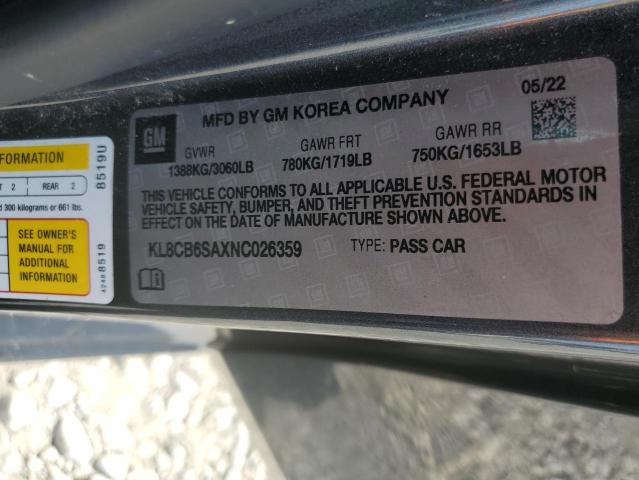 2022 CHEVROLET SPARK LS KL8CB6SAXNC026359