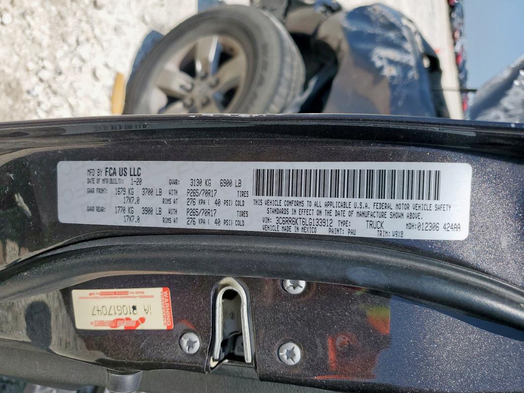 2020 RAM 1500 CLASS 3C6RR6KT6LG133912