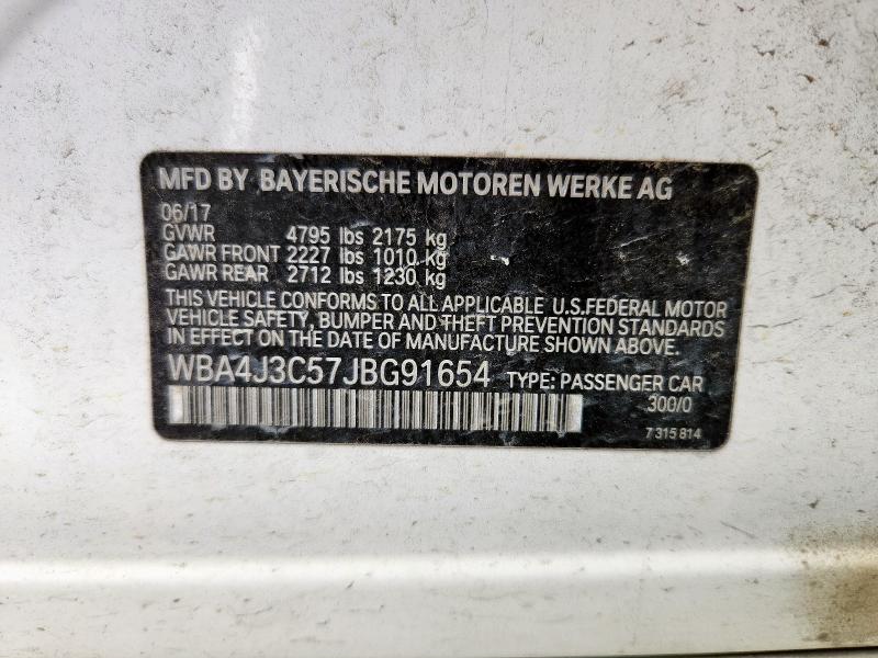 2018 BMW 430XI GRAN - WBA4J3C57JBG91654