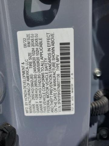 2022 HONDA PILOT SPOR - 5FNYF6H37NB077136