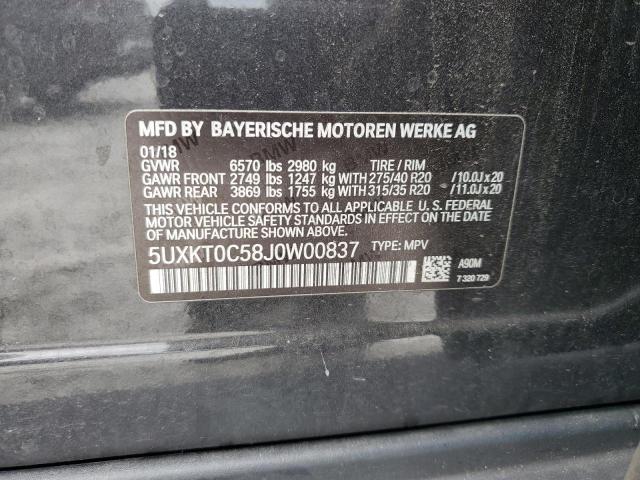 2018 BMW X5 XDR40E 5UXKT0C58J0W00837