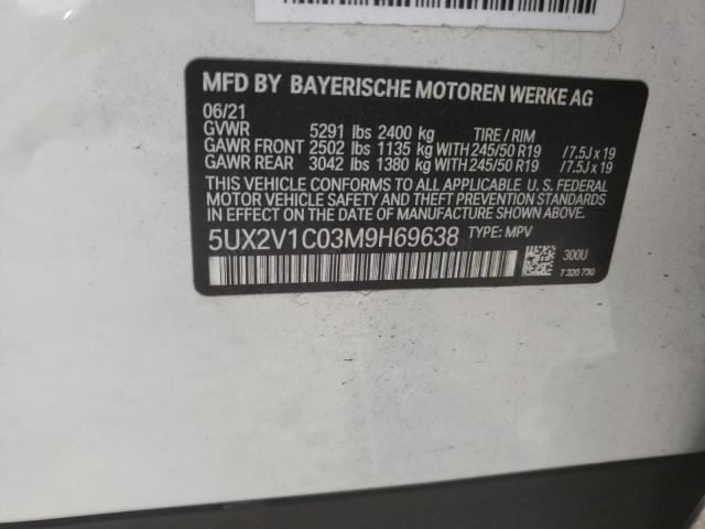 2021 BMW X4 XDRIVE3 5UX2V1C03M9H69638