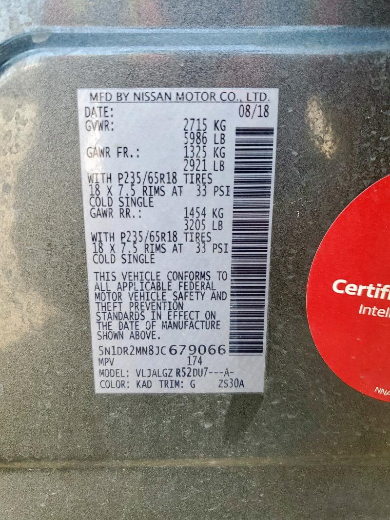 2018 NISSAN PATHFINDER 5N1DR2MN8JC679066