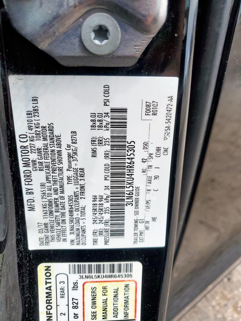 2017 LINCOLN MKZ HYBRID - 3LN6L5KU4HR645305