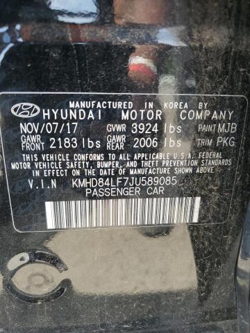 2018 HYUNDAI ELANTRA SEL KMHD84LF7JU589085