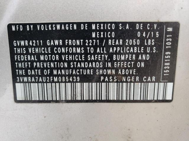 2015 VOLKSWAGEN GOLF TDI 3VWRA7AU2FM085439