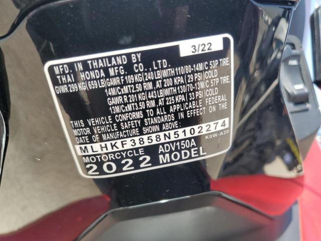 2022 HONDA ADV150 A - MLHKF3858N5102274