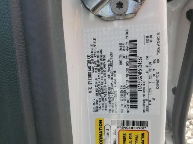 2015 FORD FUSION S 1FA6P0G74F5124587