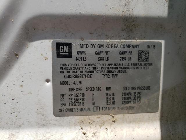 2016 BUICK ENCORE KL4CJESB7GB714397