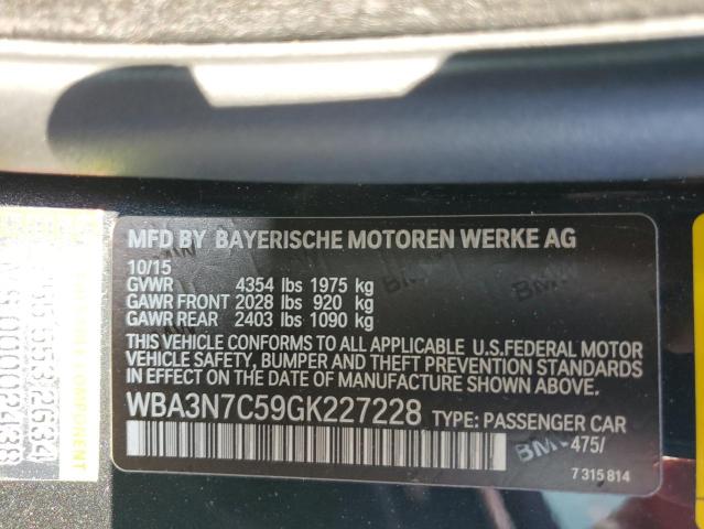 2016 BMW 428 I WBA3N7C59GK227228