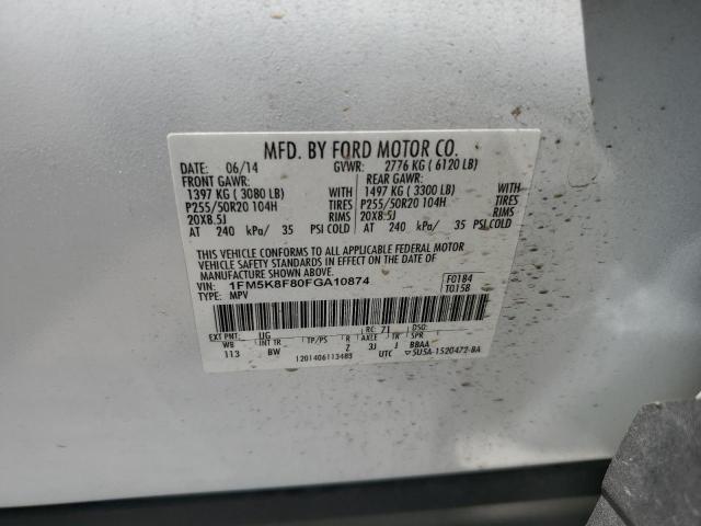 2015 FORD EXPLORER L - 1FM5K8F80FGA10874