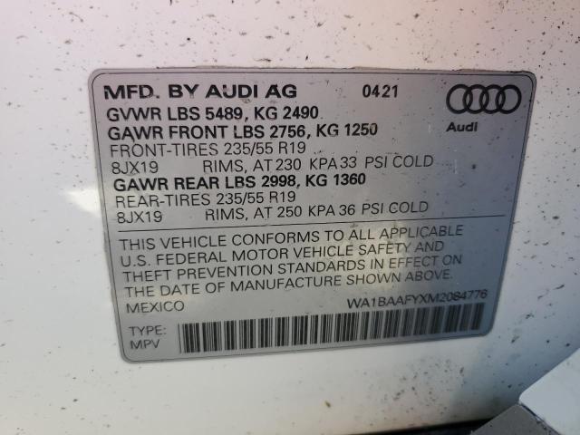 2021 AUDI Q5 PREMIUM - WA1BAAFYXM2084776