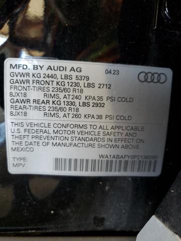 2023 AUDI Q5 PREMIUM WA1ABAFY0P2136090
