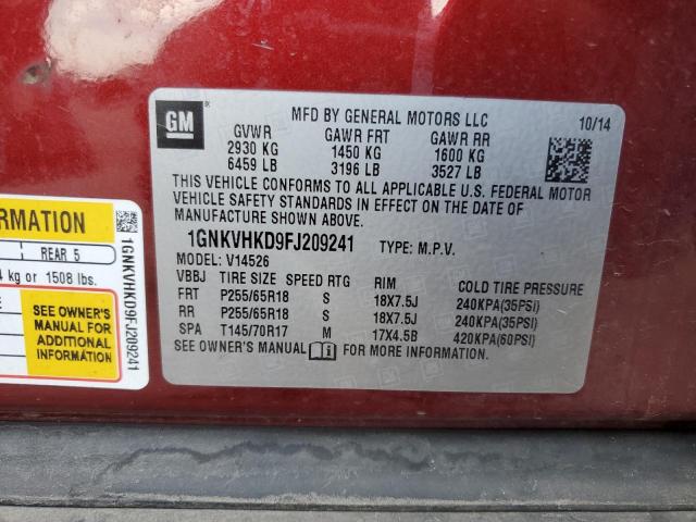 2015 CHEVROLET TRAVERSE L - 1GNKVHKD9FJ209241