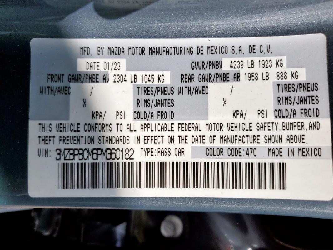 2023 MAZDA 3 PREFERRE - 3MZBPBCM6PM360182