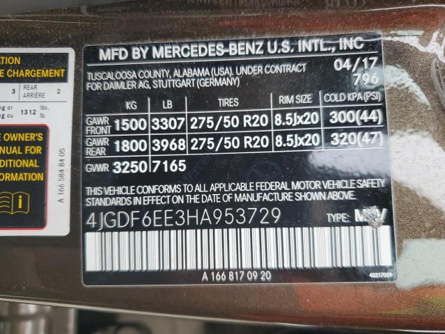 2017 MERCEDES-BENZ GLS 450 4M 4JGDF6EE3HA953729