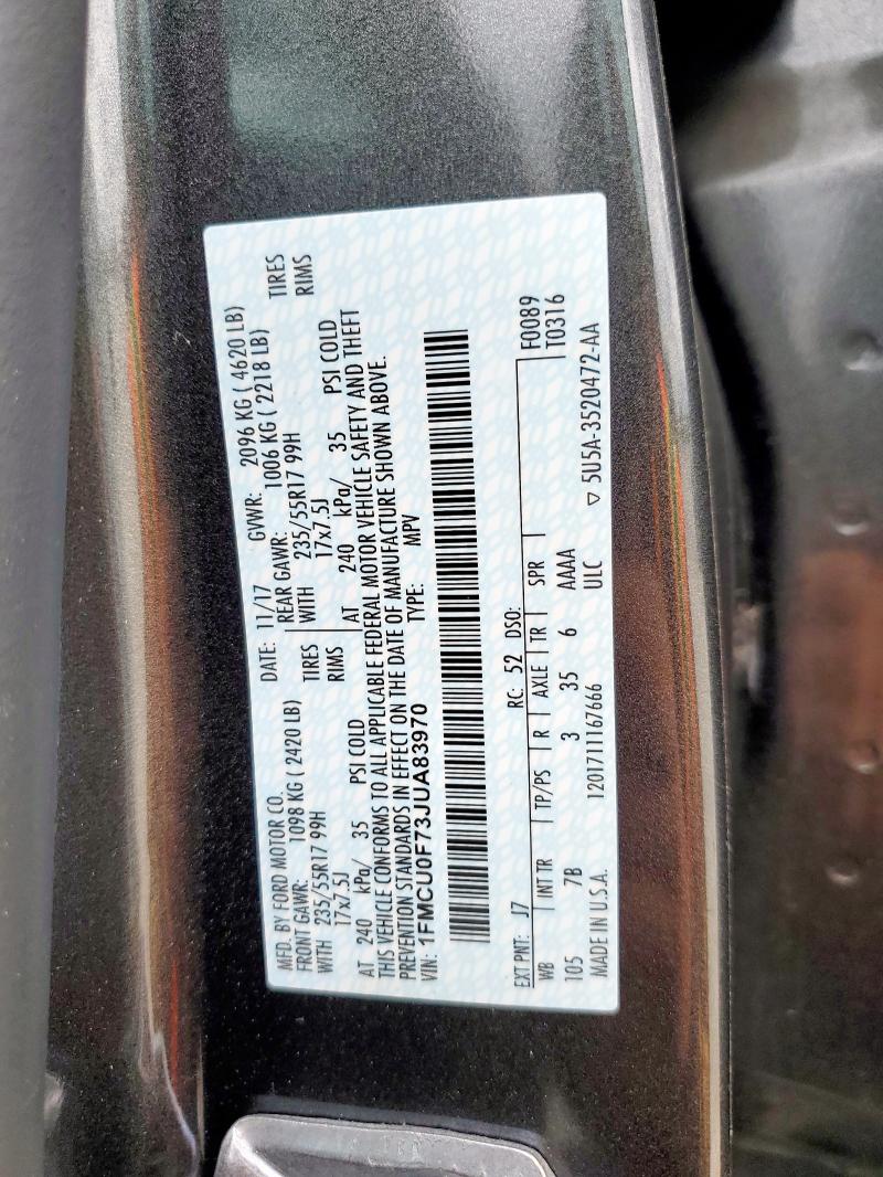 2018 FORD ESCAPE S - 1FMCU0F73JUA83970