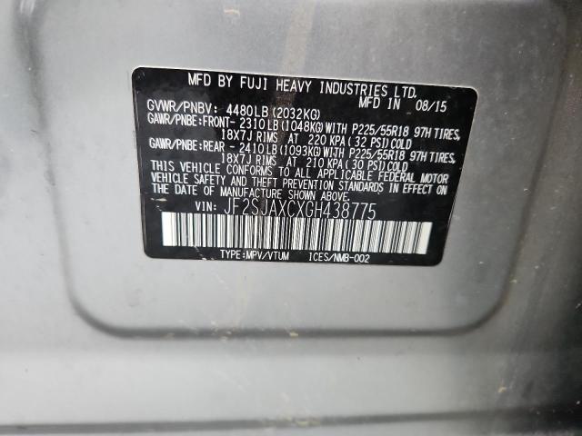 2016 SUBARU FORESTER 2 - JF2SJAXCXGH438775