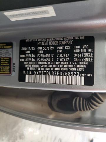 2015 HYUNDAI SANTA FE S 5XYZTDLB7FG268923