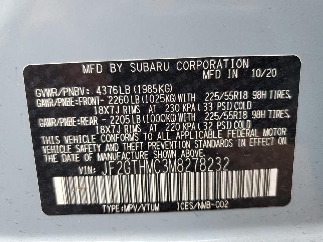 2021 SUBARU CROSSTREK JF2GTHMC3M8278232
