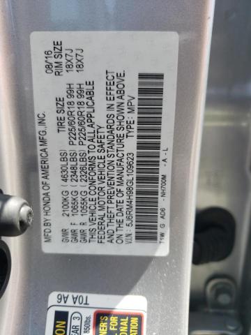 2016 HONDA CR-V TOURI 5J6RM4H98GL109623