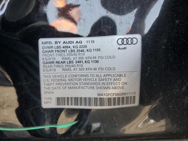 2016 AUDI Q3 PRESTIG WA1GFCFSXGR011112