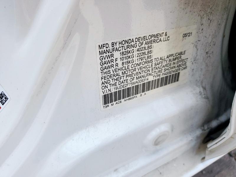 2021 ACURA ILX PREMIU 19UDE2F75MA009314