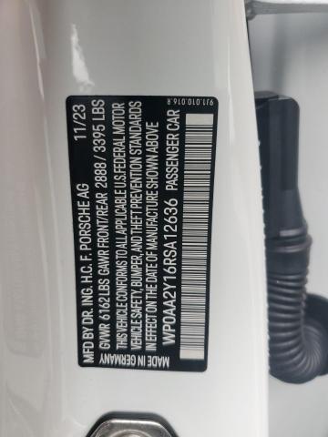 2024 PORSCHE TAYCAN WP0AA2Y16RSA12636