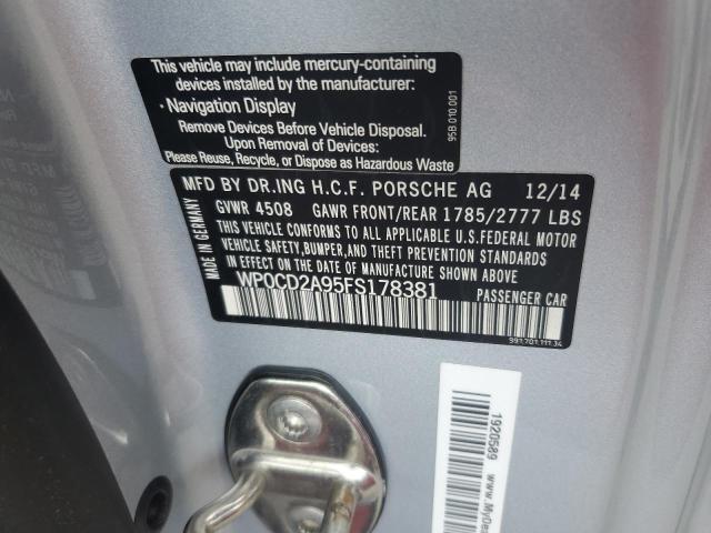 2015 PORSCHE 911 TURBO WP0CD2A95FS178381