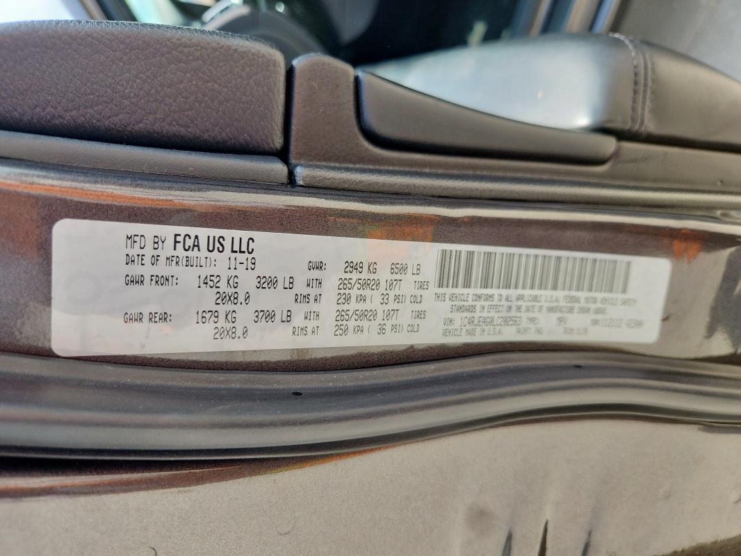 2020 JEEP GRAND CHER 1C4RJEAG0LC202563