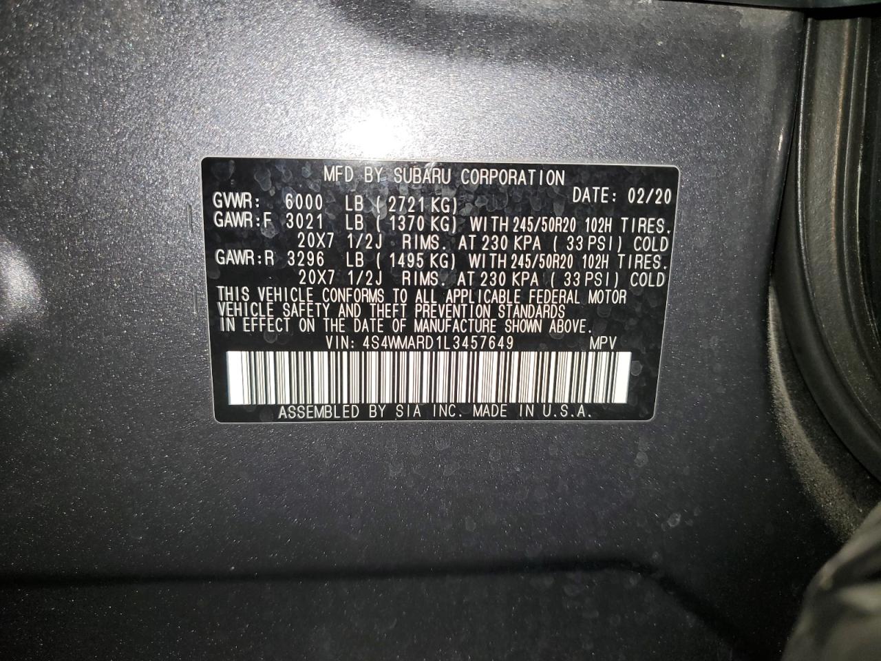 SUBARU ASCENT TOURING