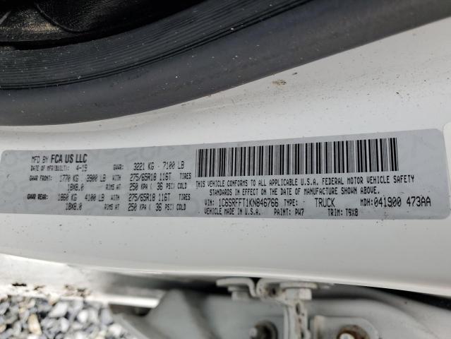 2019 RAM 1500 BIG H 1C6SRFFT1KN846766
