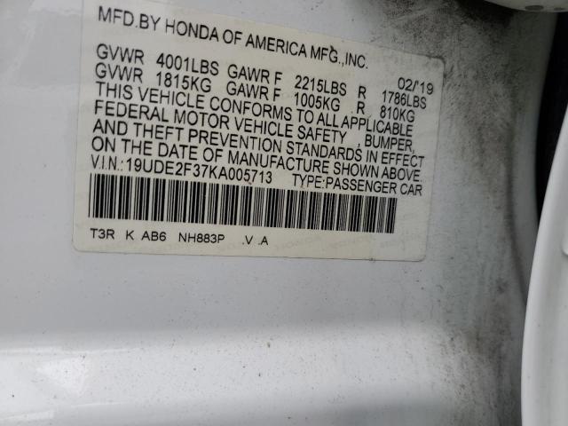 2019 ACURA ILX 19UDE2F37KA005713