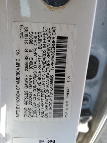 2019 HONDA ACCORD SPO 1HGCV1F31KA086505