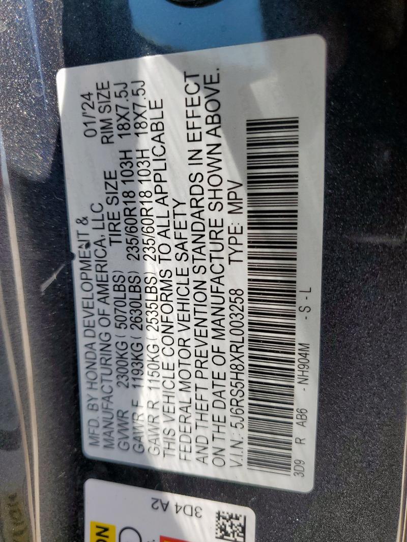 2024 HONDA CR-V SPORT 5J6RS5H8XRL003258