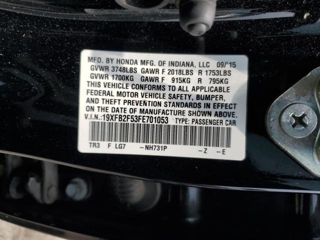 2015 HONDA CIVIC LX 19XFB2F53FE701053