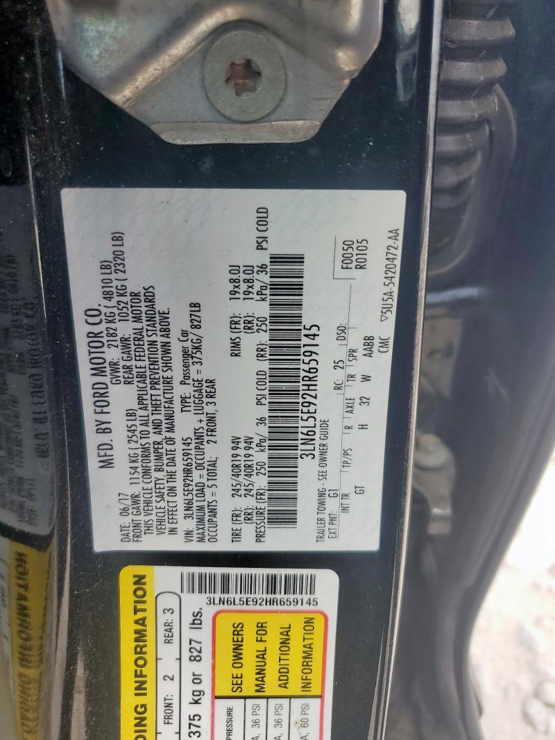 2017 LINCOLN MKZ RESERV 3LN6L5E92HR659145