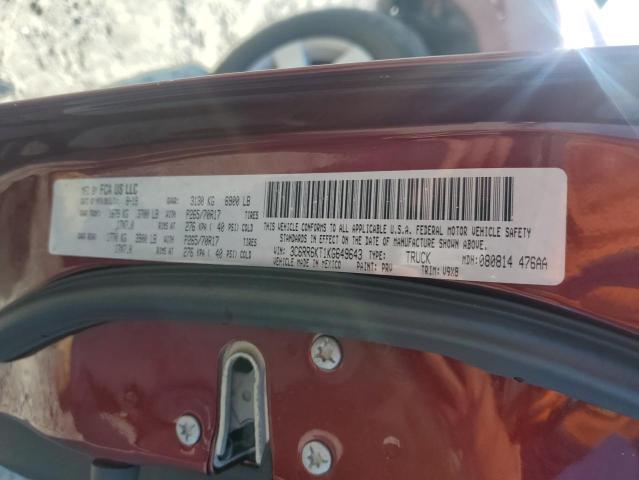 2019 RAM 1500 CLASS 3C6RR6KT1KG649643