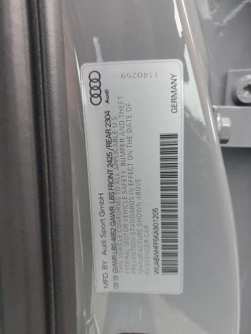 2019 AUDI RS3 WUABWHFF5KA901205
