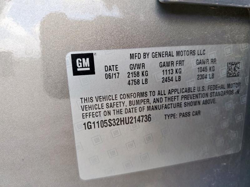 2017 CHEVROLET IMPALA LT - 1G1105S32HU214736