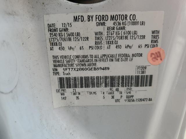 2016 FORD F250 SUPER DUTY 1FT7X2B60GEB59489
