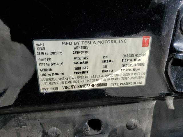 2017 TESLA MODEL S 90 5YJSA1E28HF190858