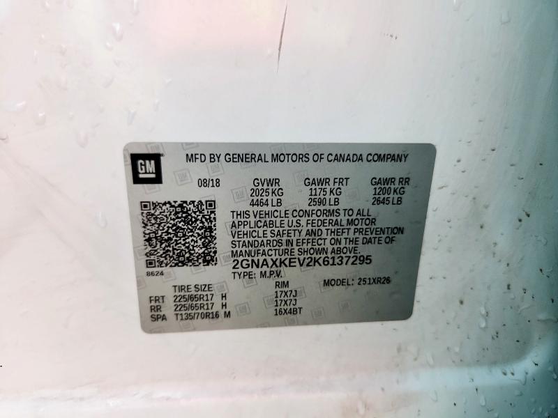 2019 CHEVROLET EQUINOX LT - 2GNAXKEV2K6137295