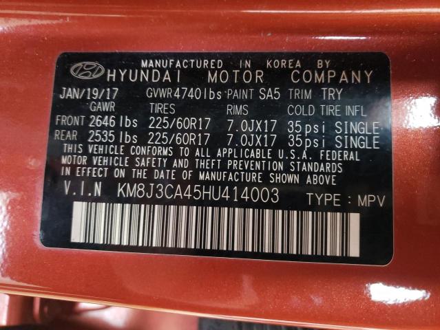 2017 HYUNDAI TUCSON LIM KM8J3CA45HU414003