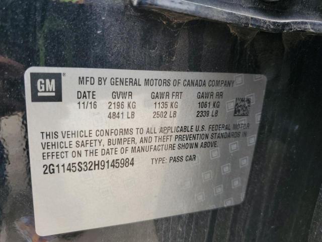 2017 CHEVROLET IMPALA PRE 2G1145S32H9145984