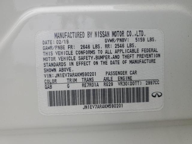2019 INFINITI Q50 LUXE JN1EV7AR4KM590201
