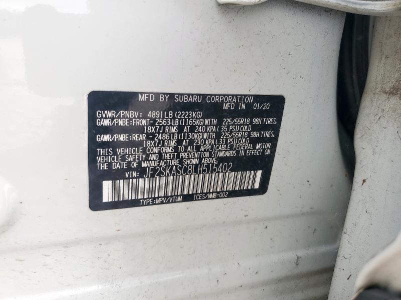 2020 SUBARU FORESTER L JF2SKASC8LH515402