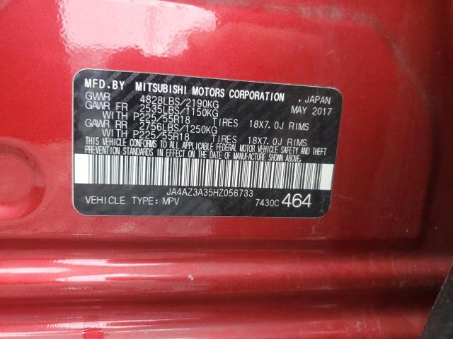2017 MITSUBISHI OUTLANDER JA4AZ3A35HZ056733