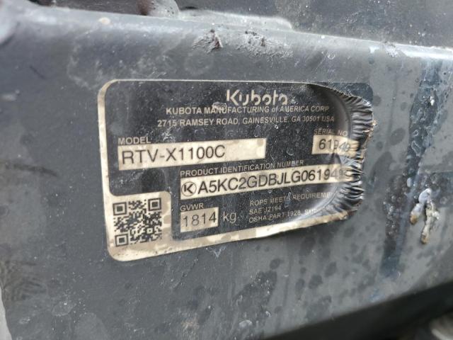 2020 KUBOTA RTV 1100 - A5KC2GDBJLG061949